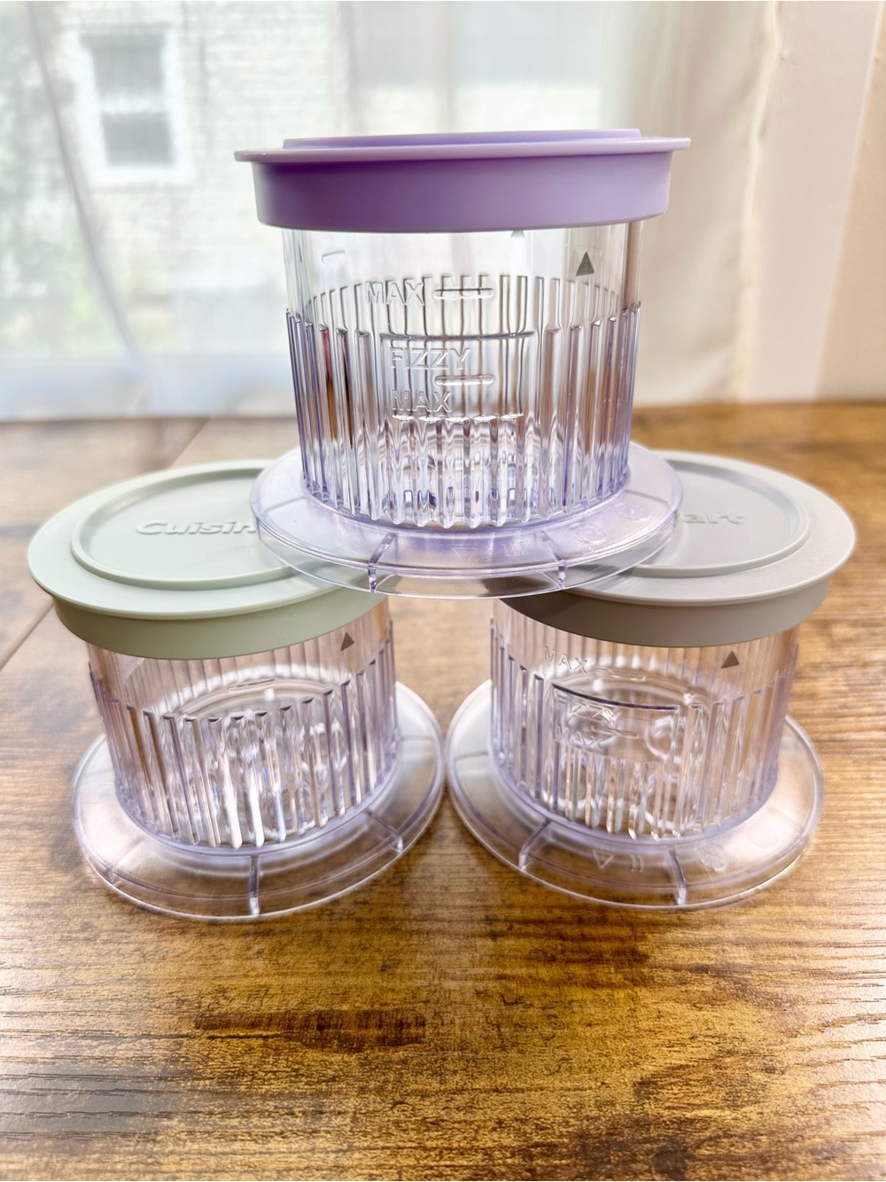 Cuisinart FastFreeze Max Ice Cream Maker Cups, Set of 3 Clear Pints with Lids